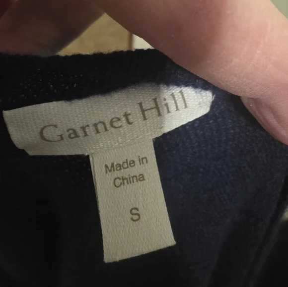 Garnet Hill Cashmere Navy Blue Women's Sweater - Picture 4 of 5